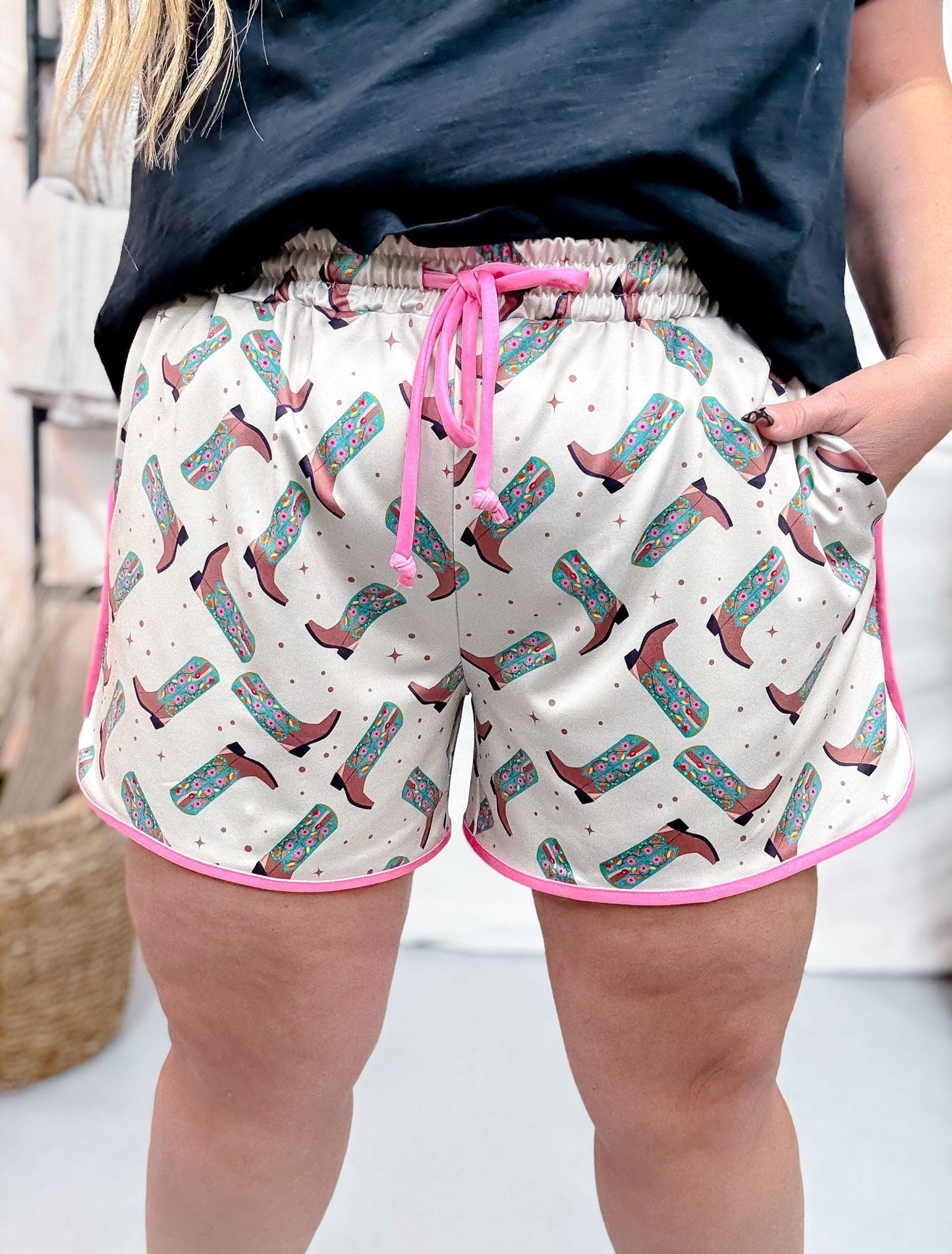 Better In Boots Western Inspired Drawstring Shorts FINAL SALE