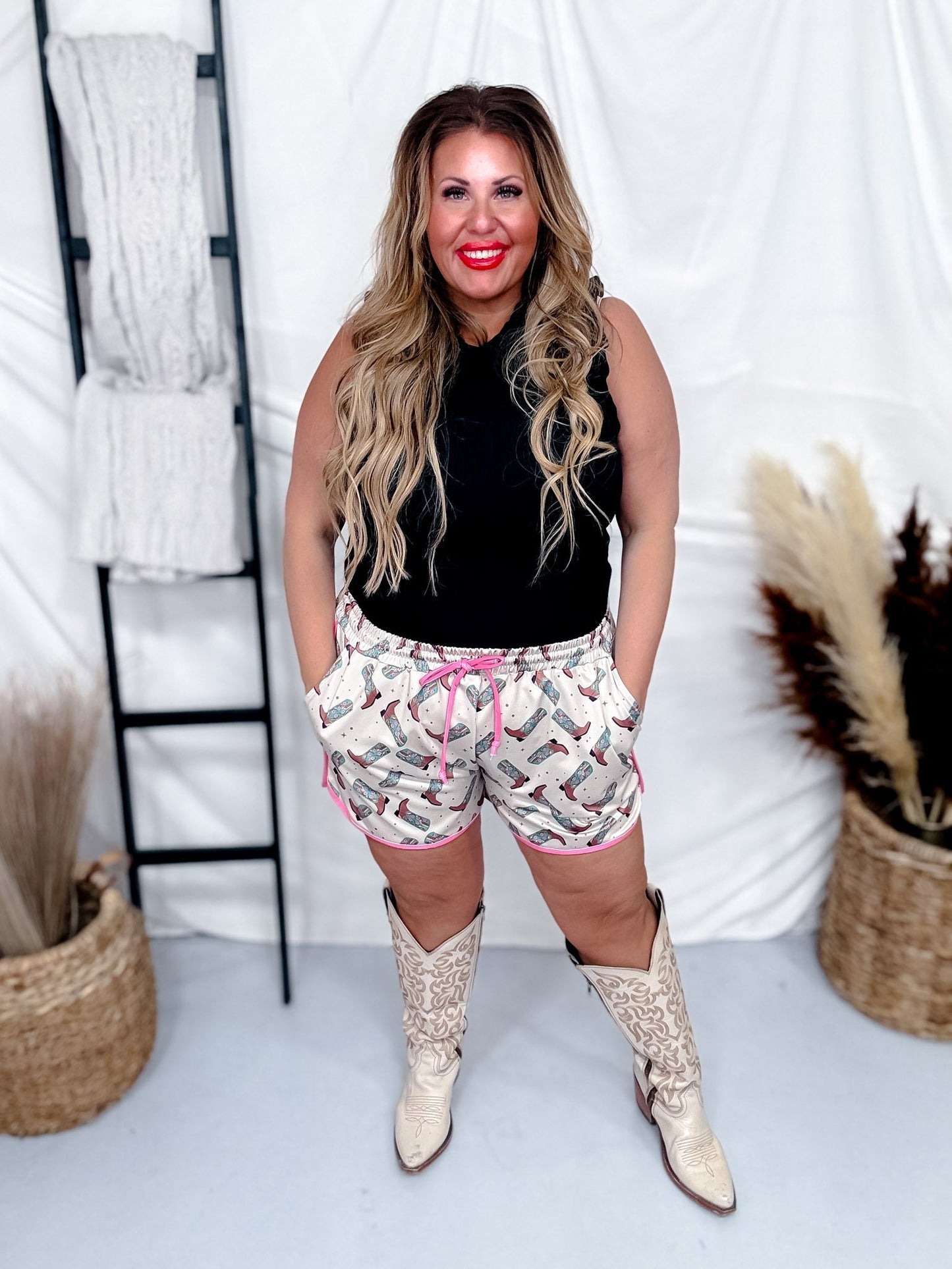 Better In Boots Western Inspired Drawstring Shorts FINAL SALE